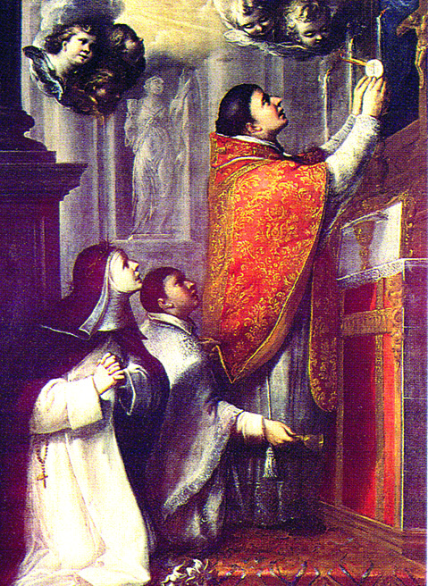 سیانا کی سینٹ کیتھرین نے مقدس میزبان سے آگ نکلتی ہوئی دیکھی۔ میوزیم، Diocese